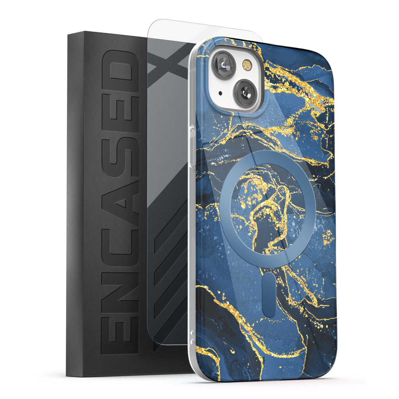 Encased Lexion MagSafe Case with Screen Protector iPhone 14 Plus - Blue Marble