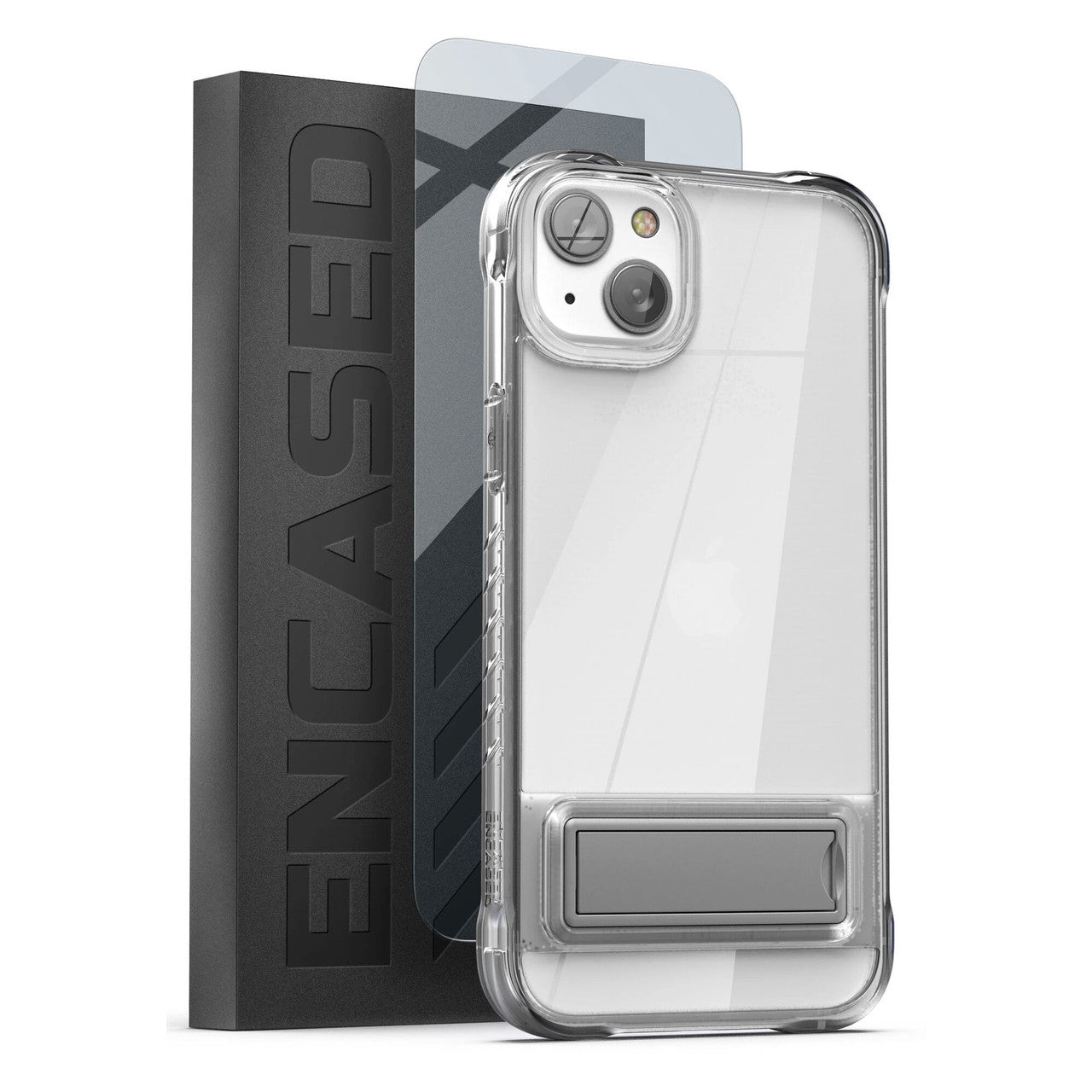 Encased Rugged Clear Back Case with Screen Protector iPhone 14 - Clear