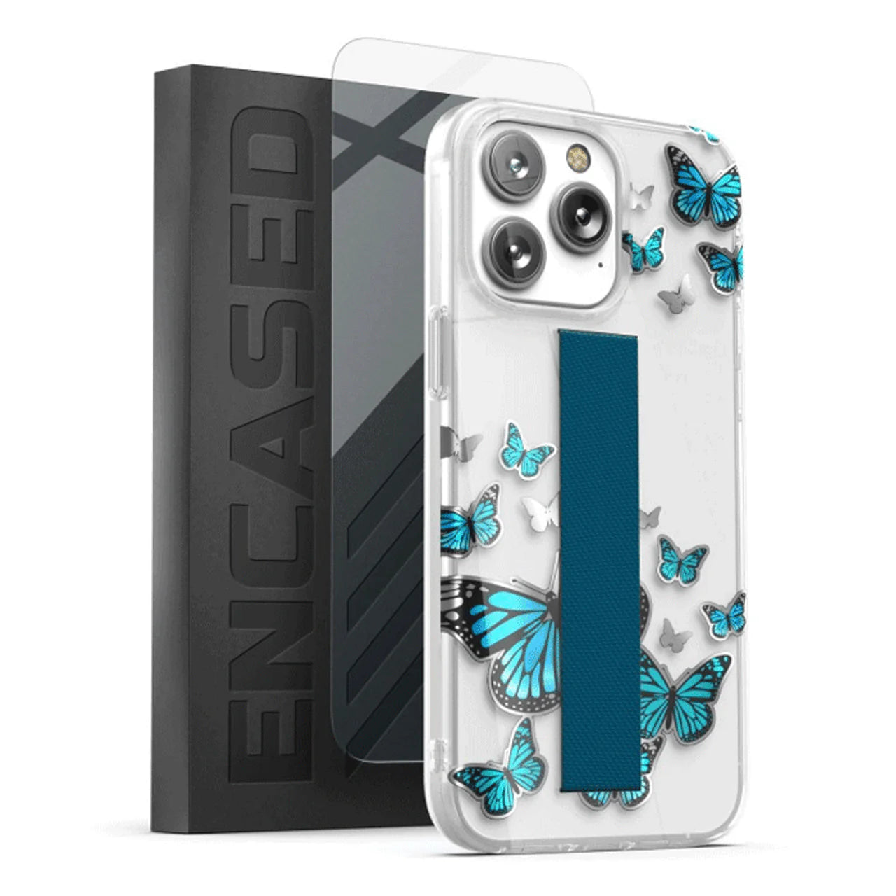 Encased Loop Case with Screen Protector iPhone 14 Pro - Blue Butterfly