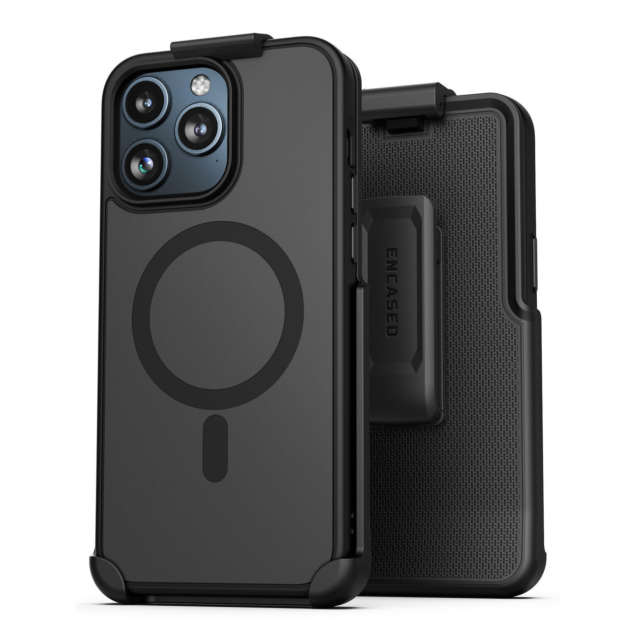 Encased Slimshield Magsafe with Belt Clip Holster Case iPhone 15 Pro Max - Black