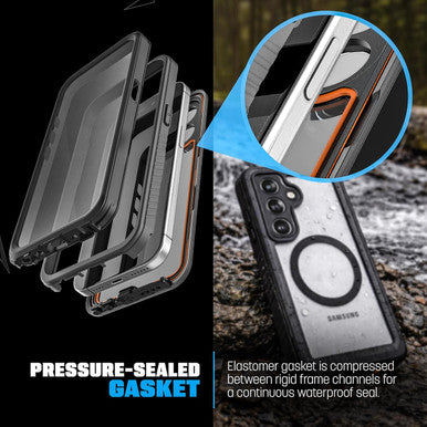 Encased Titan Waterproof Case Samsung Galaxy S26+ Plus with Belt Clip Holster - Clear/Black