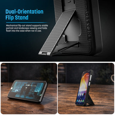 Encased DuraClip Case Samsung Galaxy S26+ Plus with Belt Clip Holster and Kickstand - Black