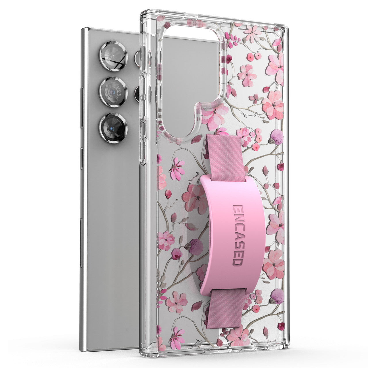 Encased Hand Loop Case Samsung Galaxy S24 Ultra - Pink Flowers