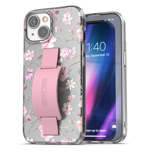 Encased Hand Loop Case iPhone 15 - Pink Butterfly Flowers