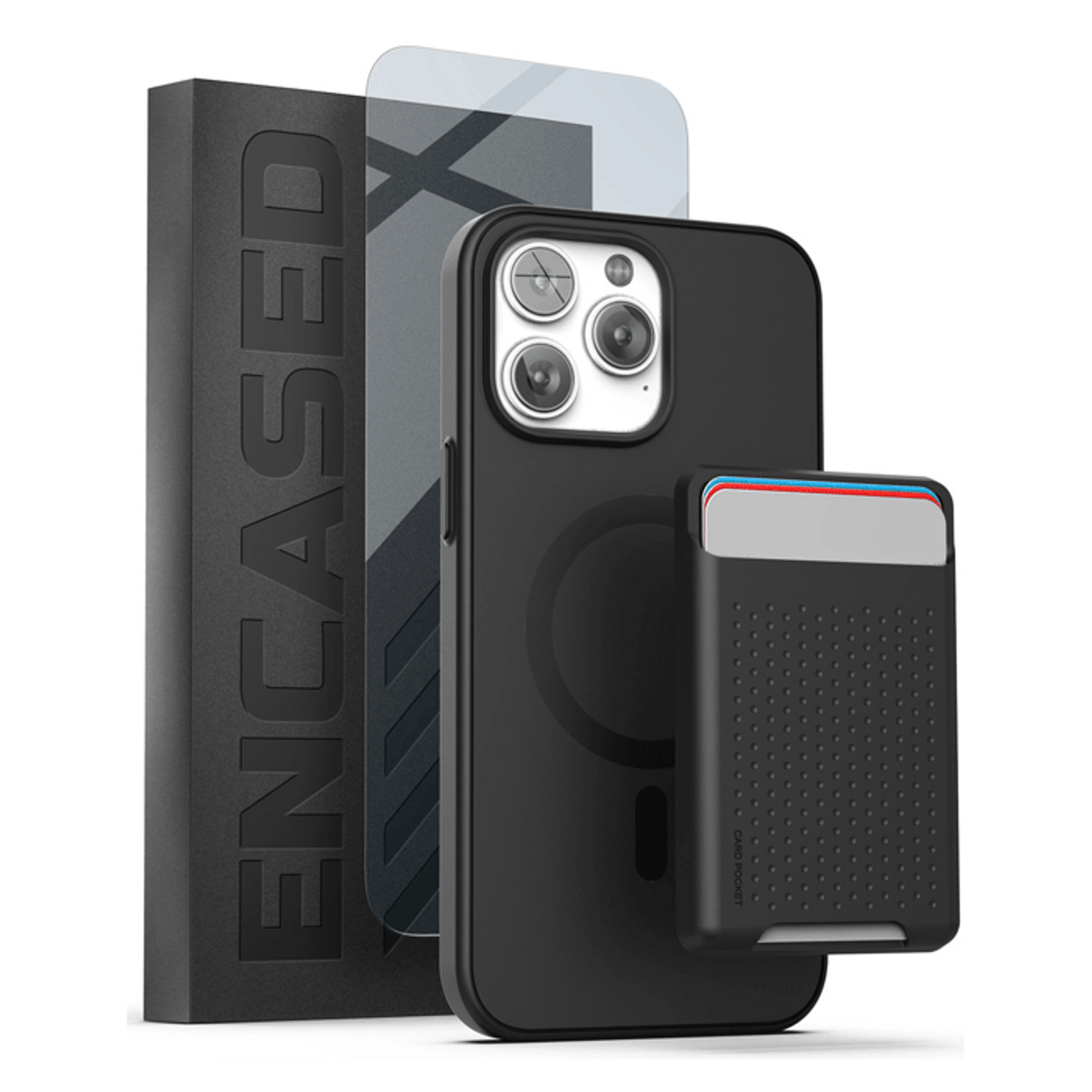 Encased Slimshield Magsafe Case iPhone 14 Pro with TPU Wallet - Black