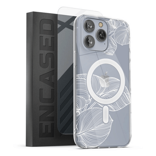 Encased Lexion MagSafe Case with Screen Protector iPhone 14 Pro Max - Lace Leaf