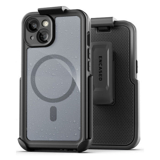 Encased Waterproof Case iPhone 15 with Belt Clip Holster - Clear