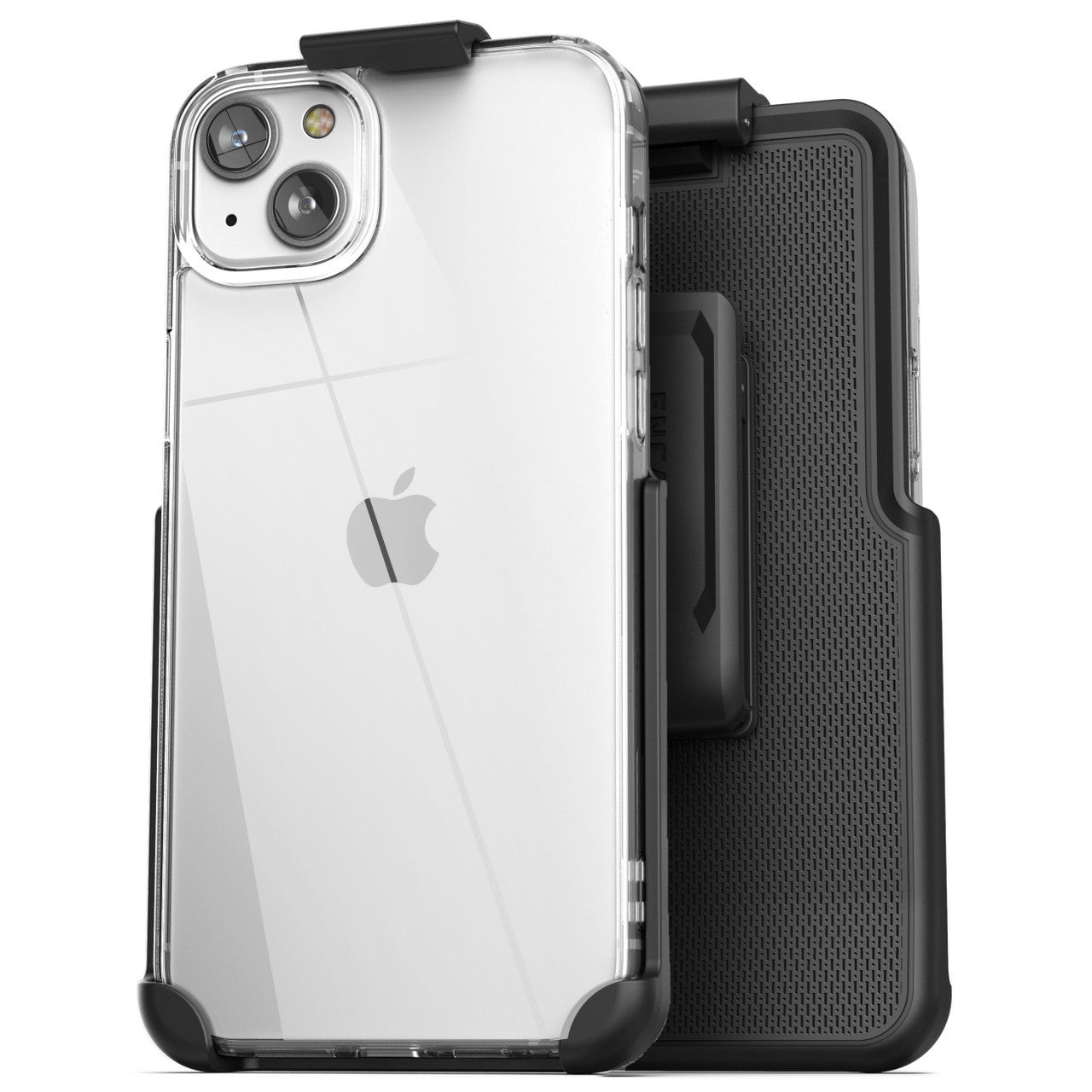 Encased Clear Back Case iPhone 14 Plus with Belt Clip Holster - Clear