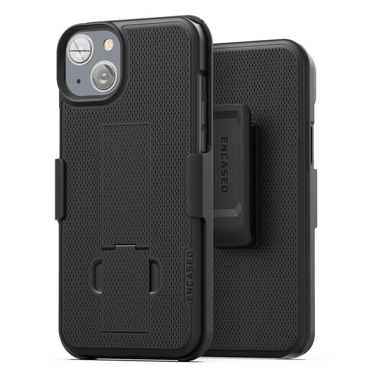 Encased Duraclip Case iPhone 14 Plus with Belt Clip Holster - Black