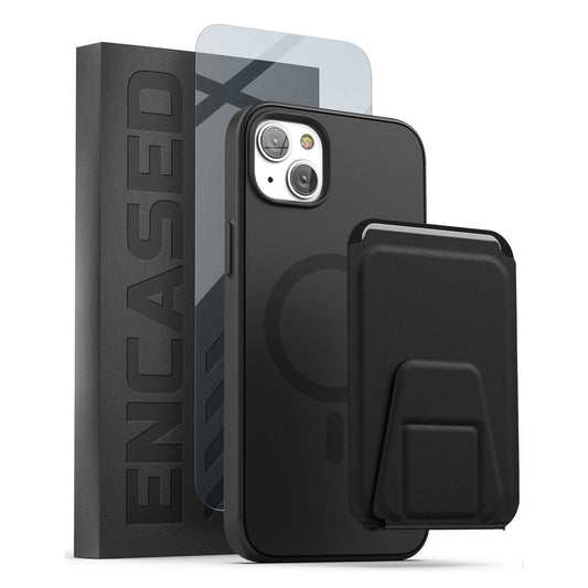 Encased Slimshield MagSafe Case with Leather Wallet iPhone 14 - Black