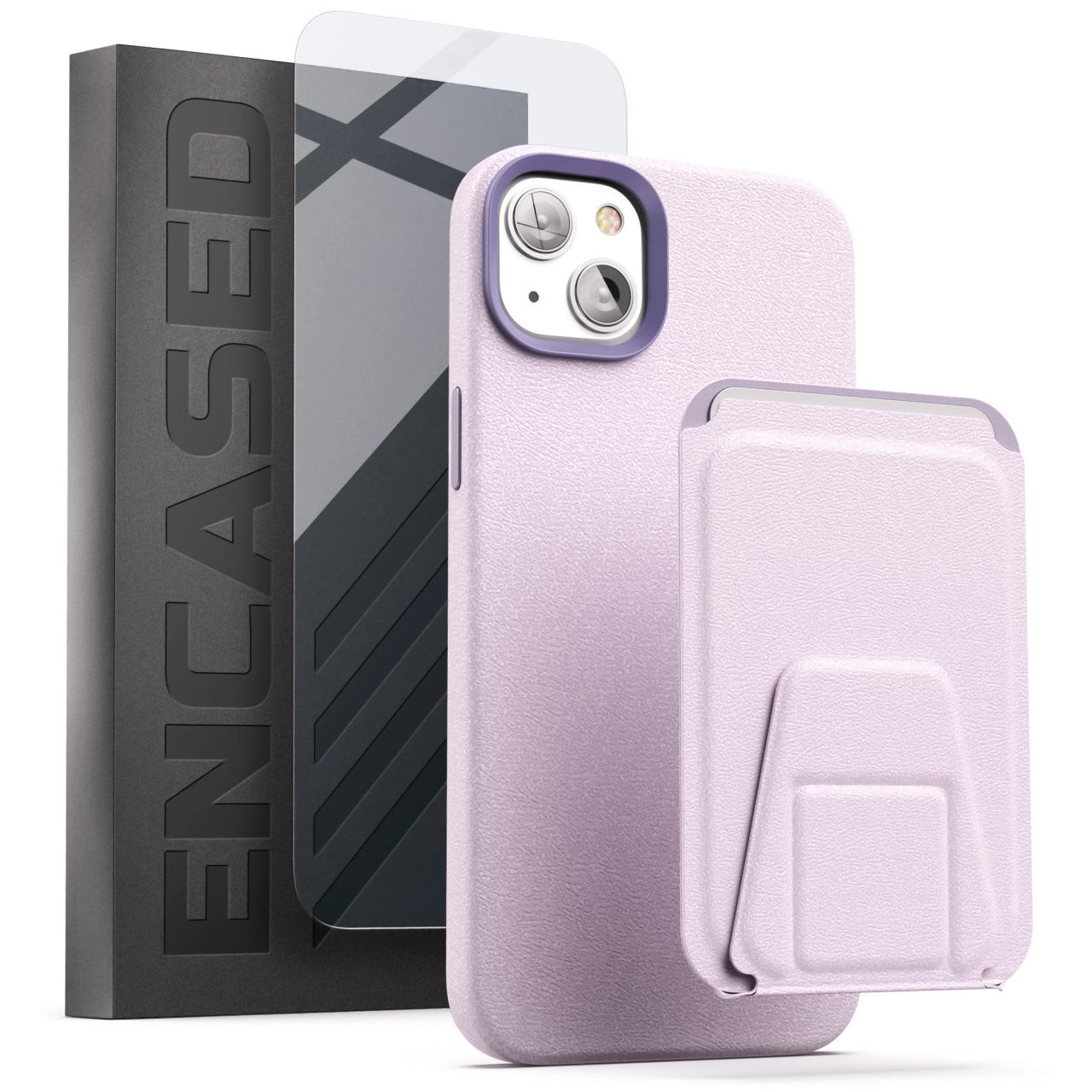 Encased Artura Leather MagSafe Case and Wallet iPhone 14 Plus - Lavender