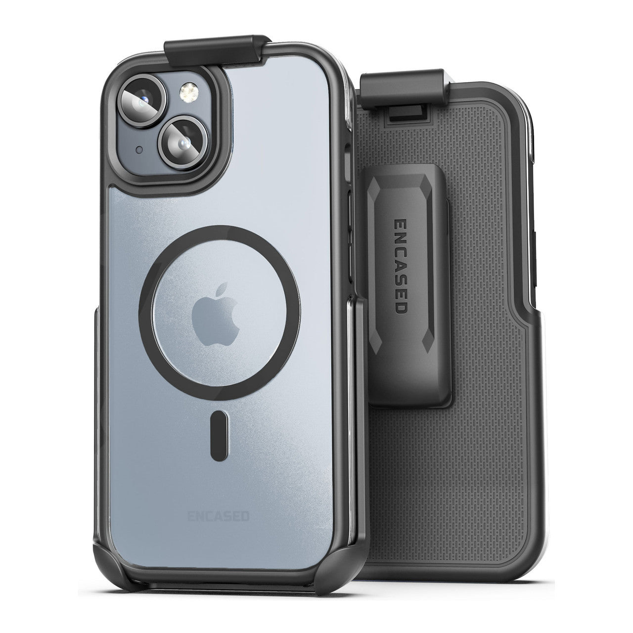 Encased MAG-AIR Case iPhone 15 with Belt Clip Holster - Clear