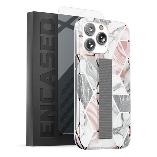 Encased Loop Case with Screen Protector iPhone 14 Pro - White Marble