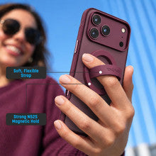 Encased 2-in-1 with Magnetic Phone Grip Holder Case iPhone 18 Pro - Dark Cherry