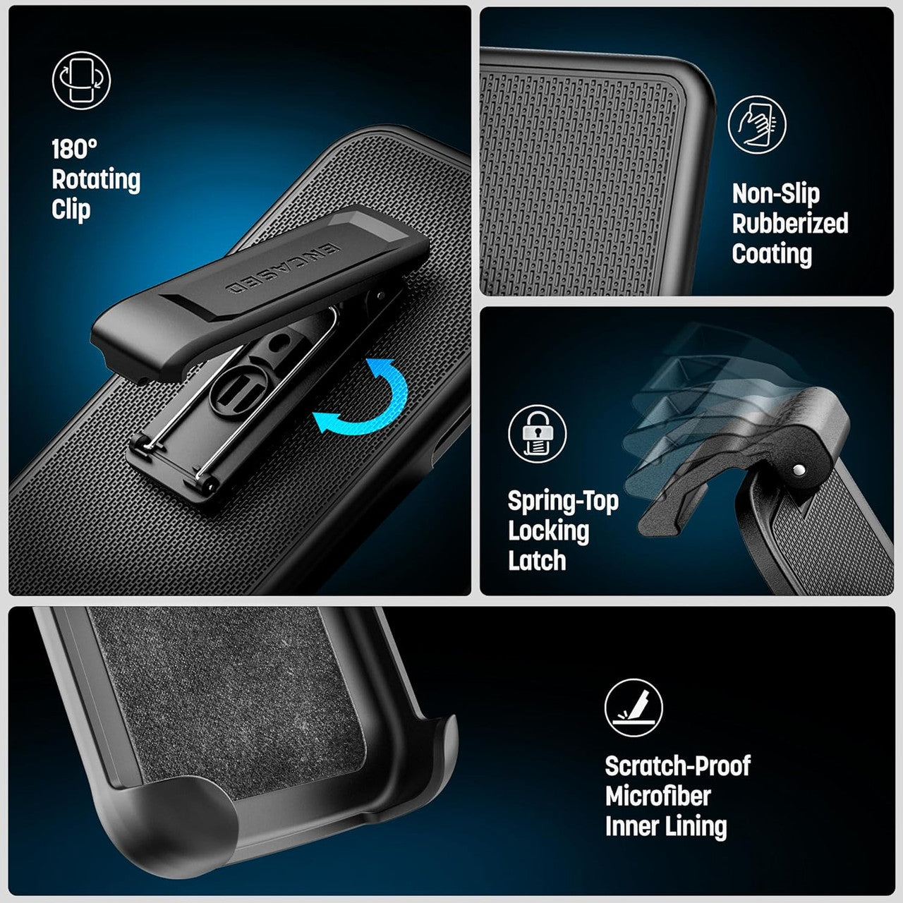 Encased Clearback Case Samsung Galaxy S26 Ultra with Belt Clip Holster - Clear