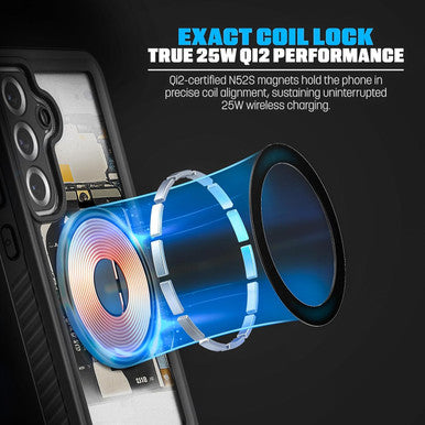 Encased Titan Waterproof Case Samsung Galaxy S26+ Plus with Belt Clip Holster - Clear/Black