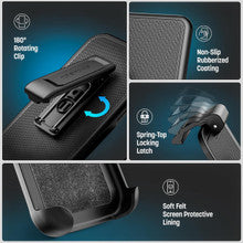 Encased Rebel with Belt Clip Holster Case iPhone 18 Pro Max - Black