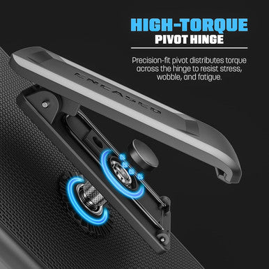 Encased Titan Waterproof Case Samsung Galaxy S26+ Plus with Belt Clip Holster - Clear/Black