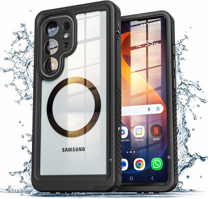Encased Titan Waterproof Case Samsung Galaxy S26 Ultra with Belt Clip Holster - Clear/Black