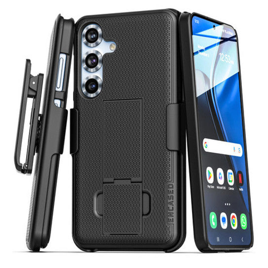 Encased Duraclip Case Samsung Galaxy S25+ Plus with Belt Clip Holster - Black