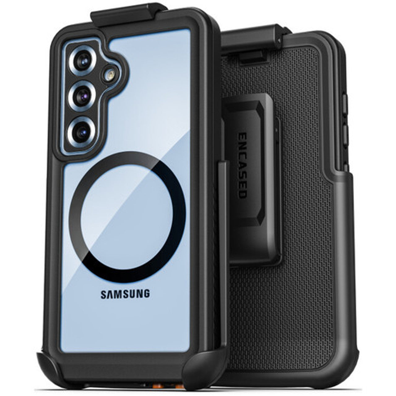 Encased Waterproof Case Samsung Galaxy S25 with Belt Clip Holster - Black