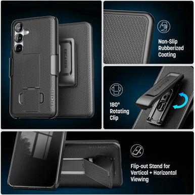 Encased DuraClip Case Samsung Galaxy S26 with Belt Clip Holster and Kickstand - Black