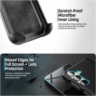 Encased DuraClip Case Samsung Galaxy S26 with Belt Clip Holster and Kickstand - Black
