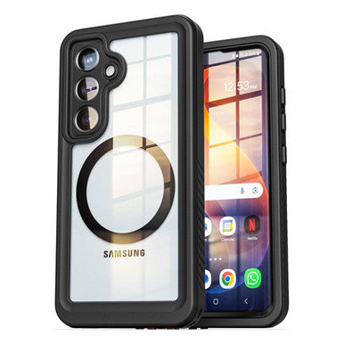 Encased Titan Waterproof Case Samsung Galaxy S26 with Belt Clip Holster - Clear/Black